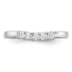 14K White Gold 5-Stone Shared Prong 1/3 carat Round Complete Diamond Band