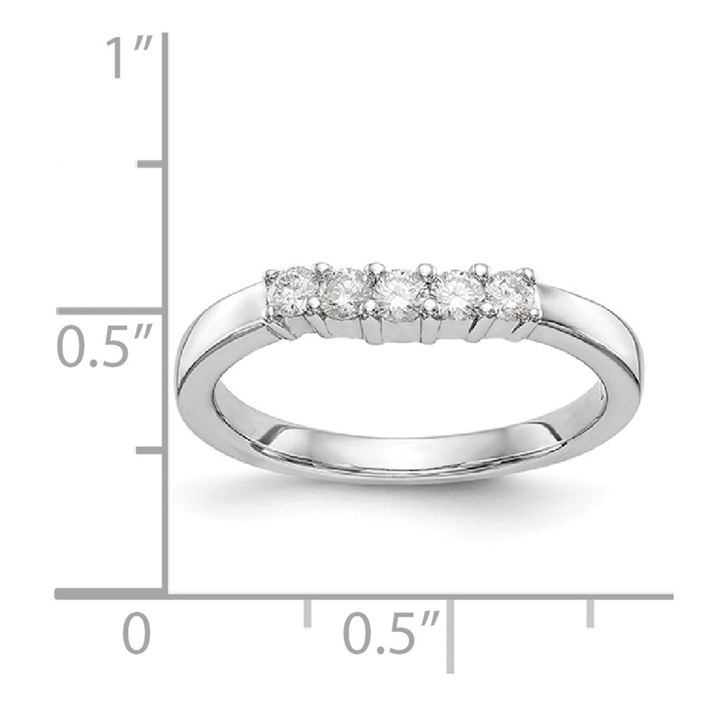 14K White Gold 5-Stone Diamond Band