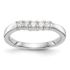 14K White Gold 5-Stone Shared Prong 1/3 carat Round Complete Diamond Band