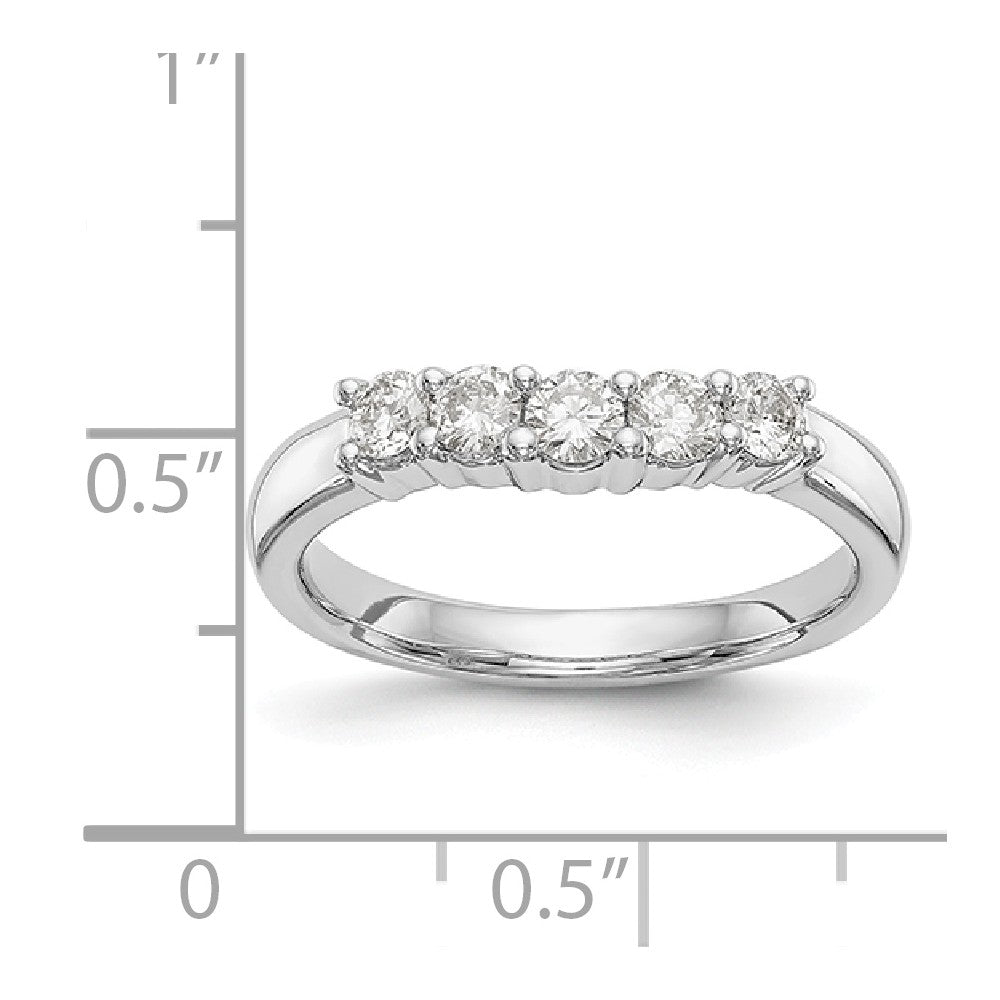 14K White Gold 5-Stone Diamond Band