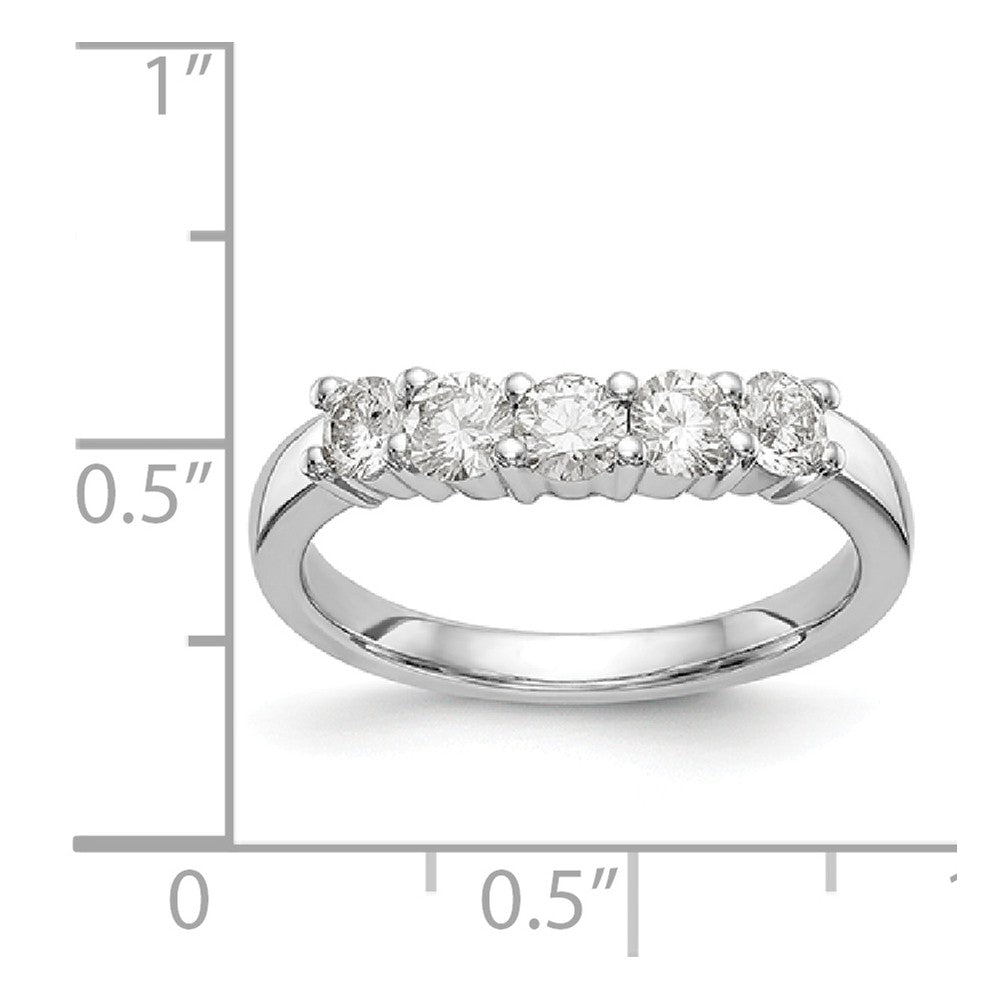 14K White Gold 5-Stone Diamond Band