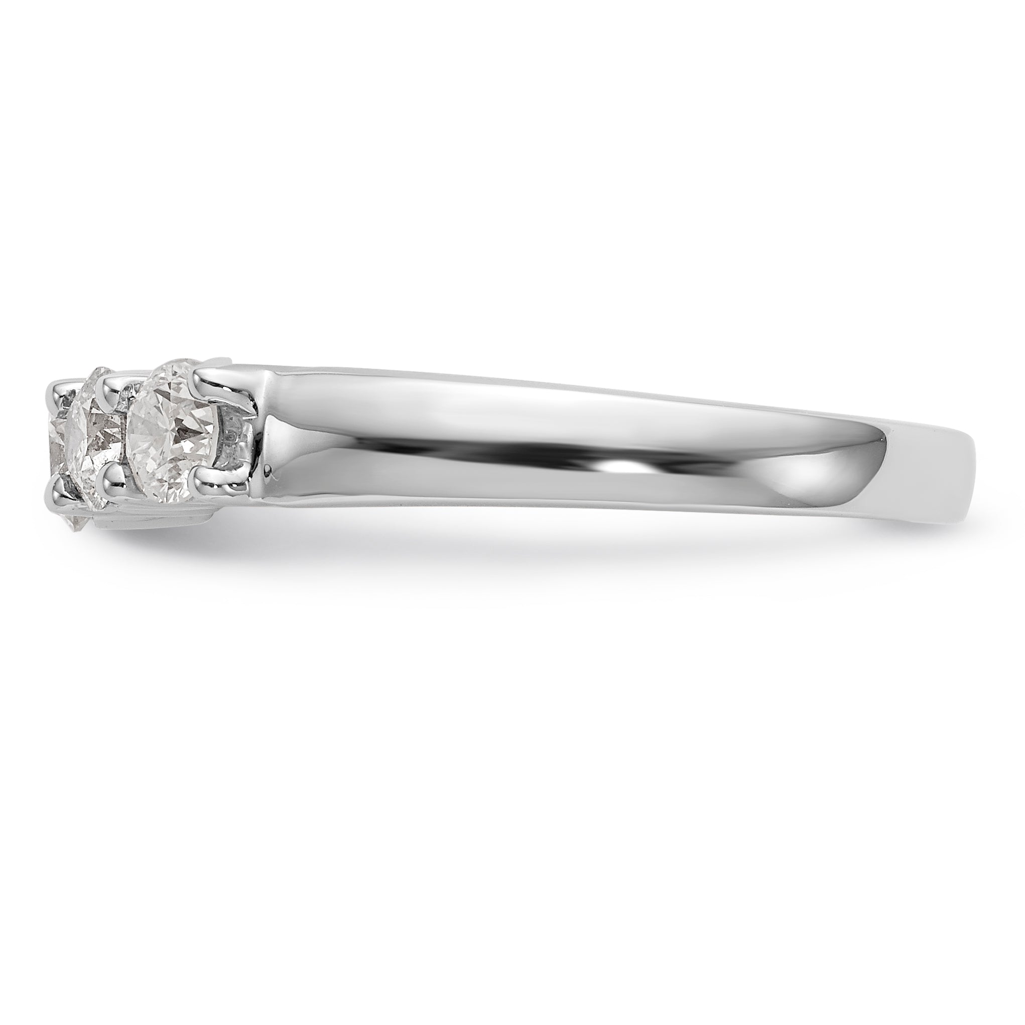 14K White Gold 5-Stone Shared Prong 7/8 carat Round Complete Diamond Band