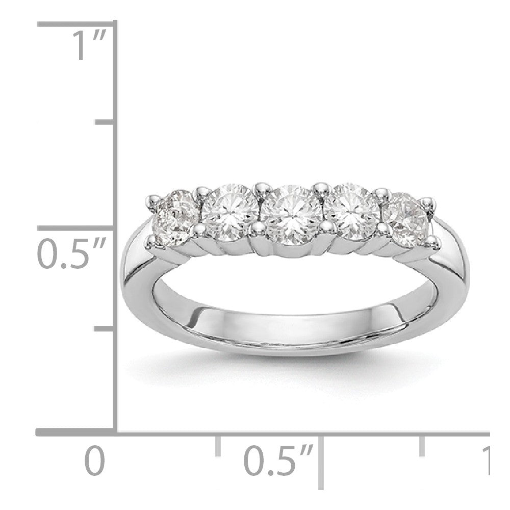 14K White Gold 5-Stone Diamond Band