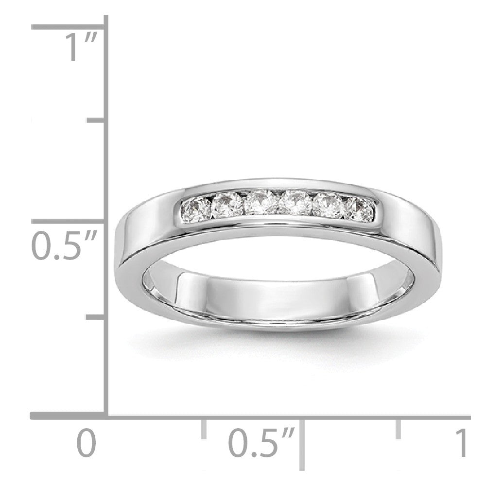 14K White Gold 6-Stone Diamond Channel Band