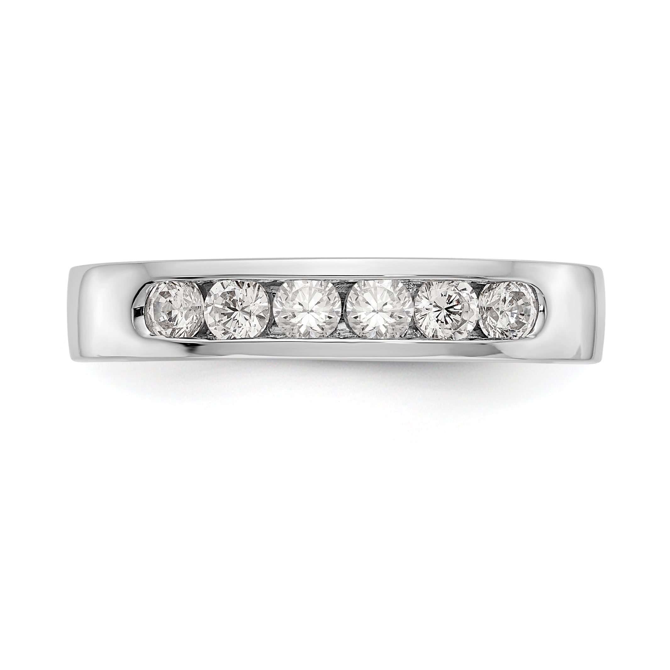 14K White Gold 6-Stone 1/2 carat Round Diamond Complete Channel Band