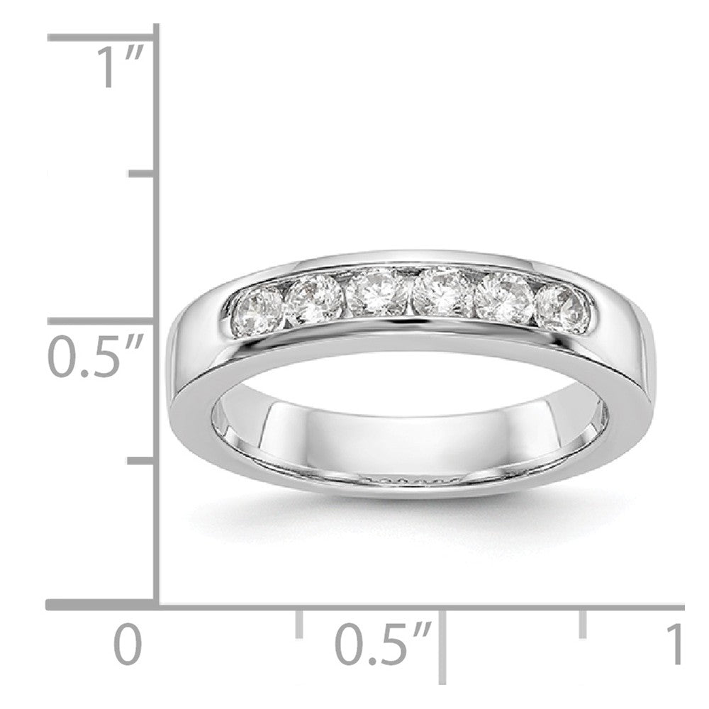 14K White Gold 6-Stone Diamond Channel Band