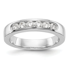 14K White Gold 6-Stone 1/2 carat Round Diamond Complete Channel Band