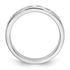 14K White Gold 6-Stone 3/4 carat Round Diamond Complete Channel Band