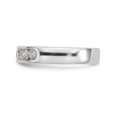 14K White Gold 6-Stone 3/4 carat Round Diamond Complete Channel Band