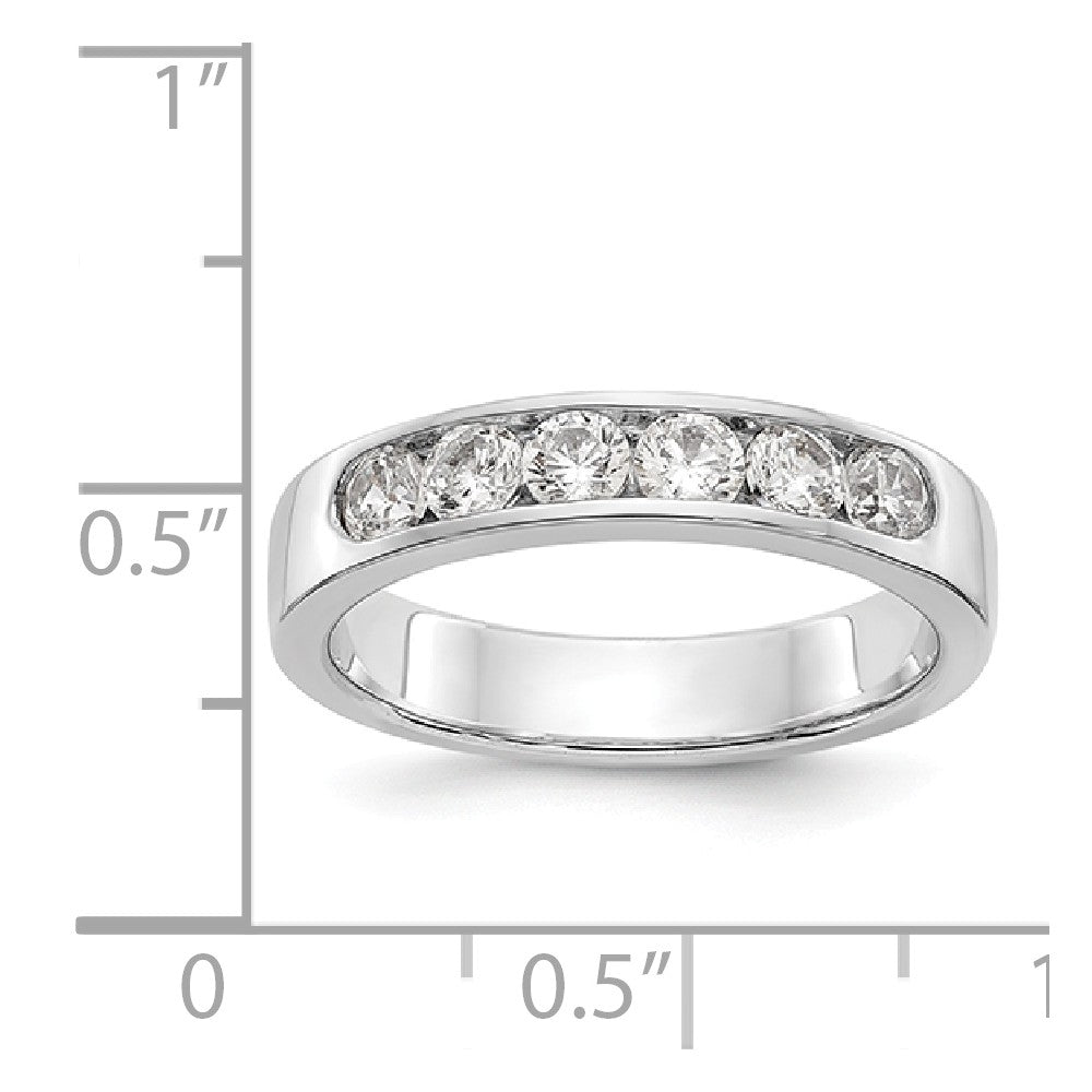 14K White Gold 6-Stone Diamond Channel Band