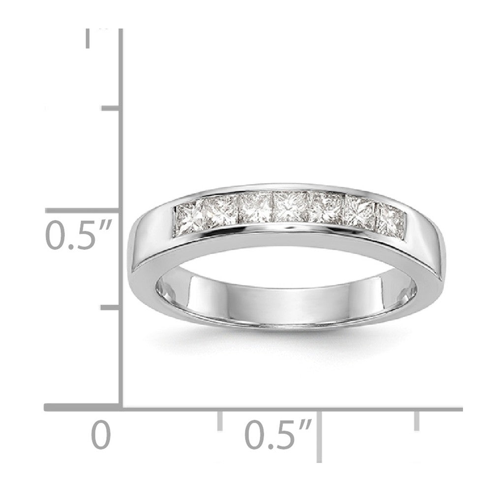 14K White Gold 7-Stone Diamond Channel Band