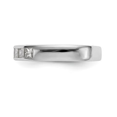 14K White Gold 7-Stone 3/4 carat Princess Diamond Complete Channel Band