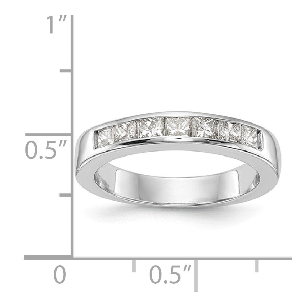 14K White Gold 7-Stone Diamond Channel Band