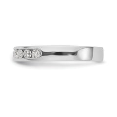 14K White Gold 9-Stone 1/2 carat Round Diamond Complete Channel Band