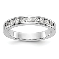 Platinum 9-Stone 1/2 carat Round Diamond Complete Channel Band