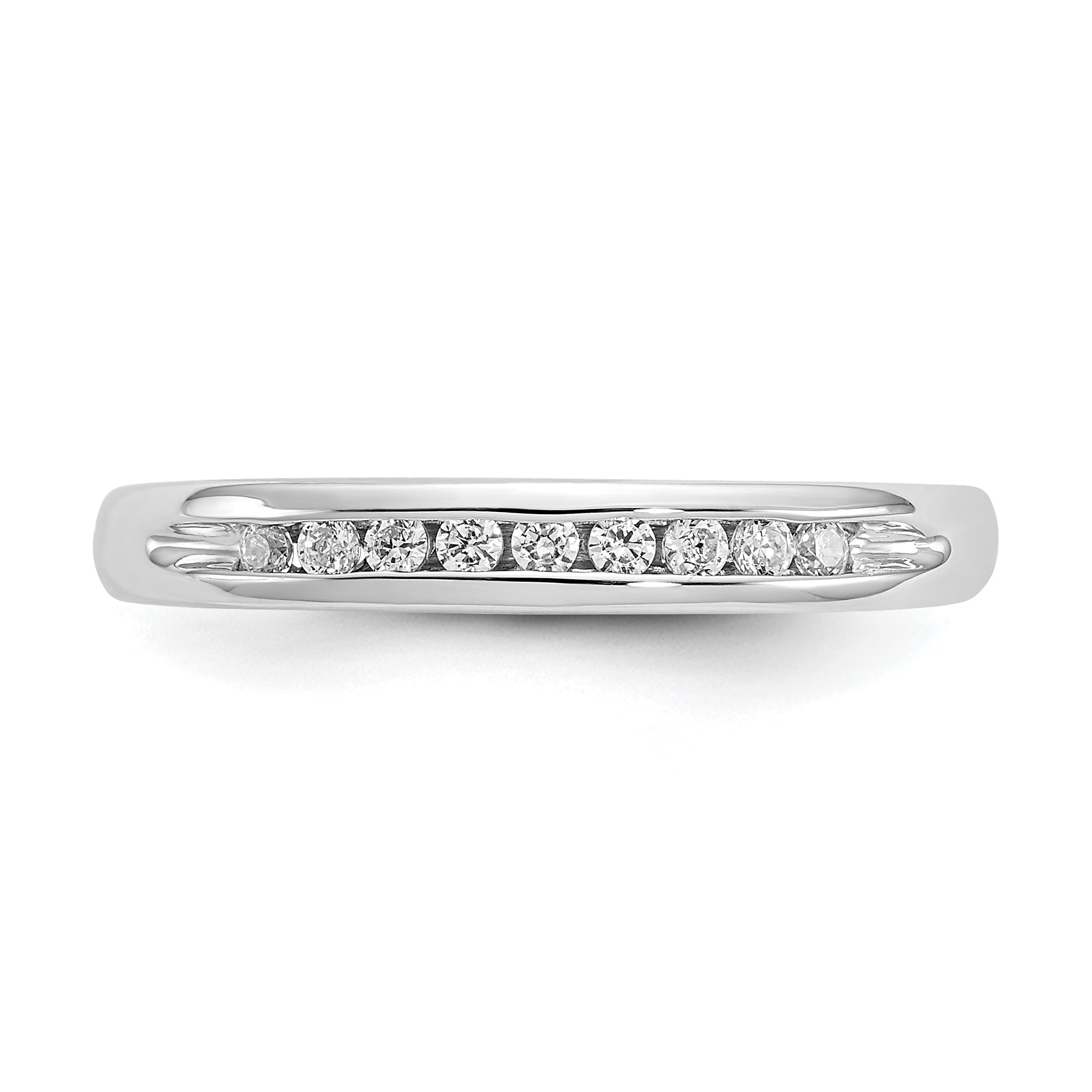 14K White Gold Lab Grown Diamond 9-Stone Channel Band