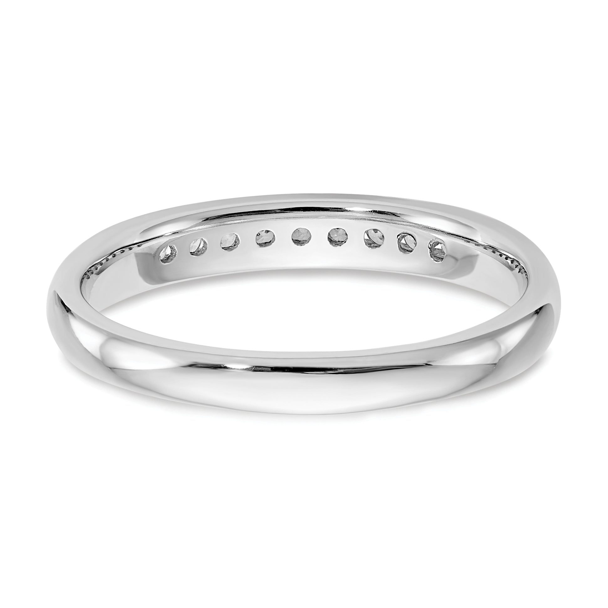 14K White Gold Lab Grown Diamond 9-Stone Channel Band