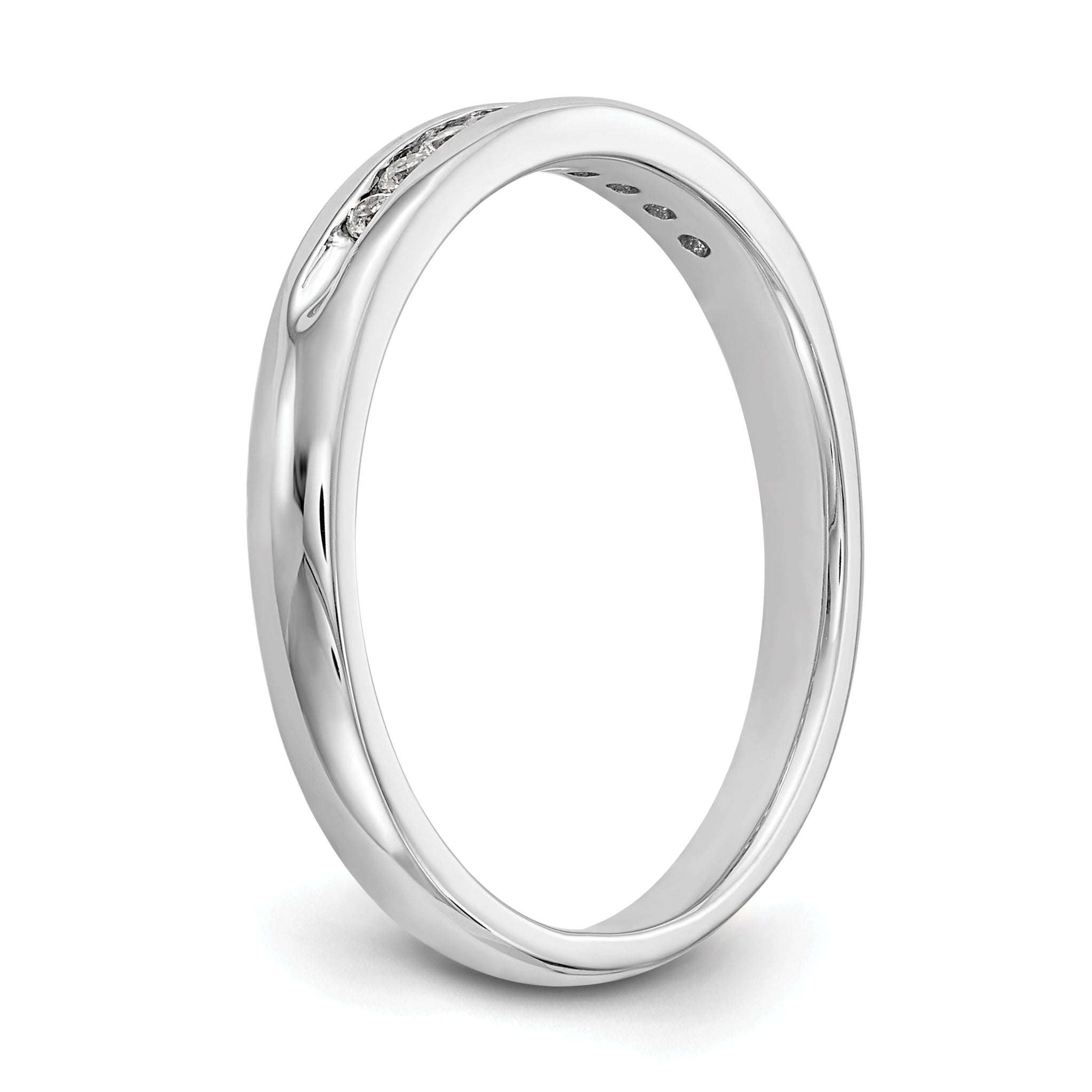 14K White Gold Lab Grown Diamond 9-Stone Channel Band