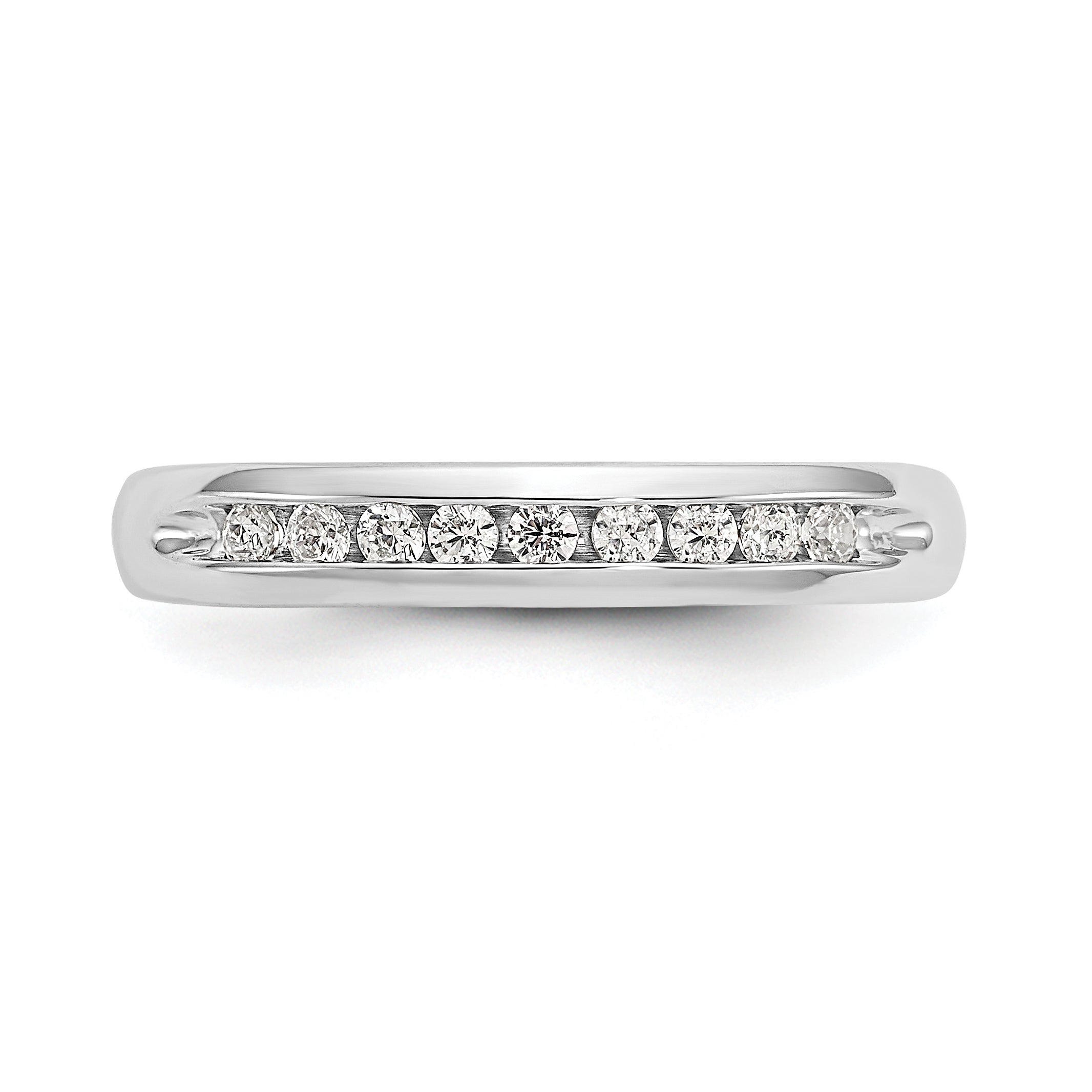 14K White Gold Lab Grown Diamond 9-Stone Channel Band