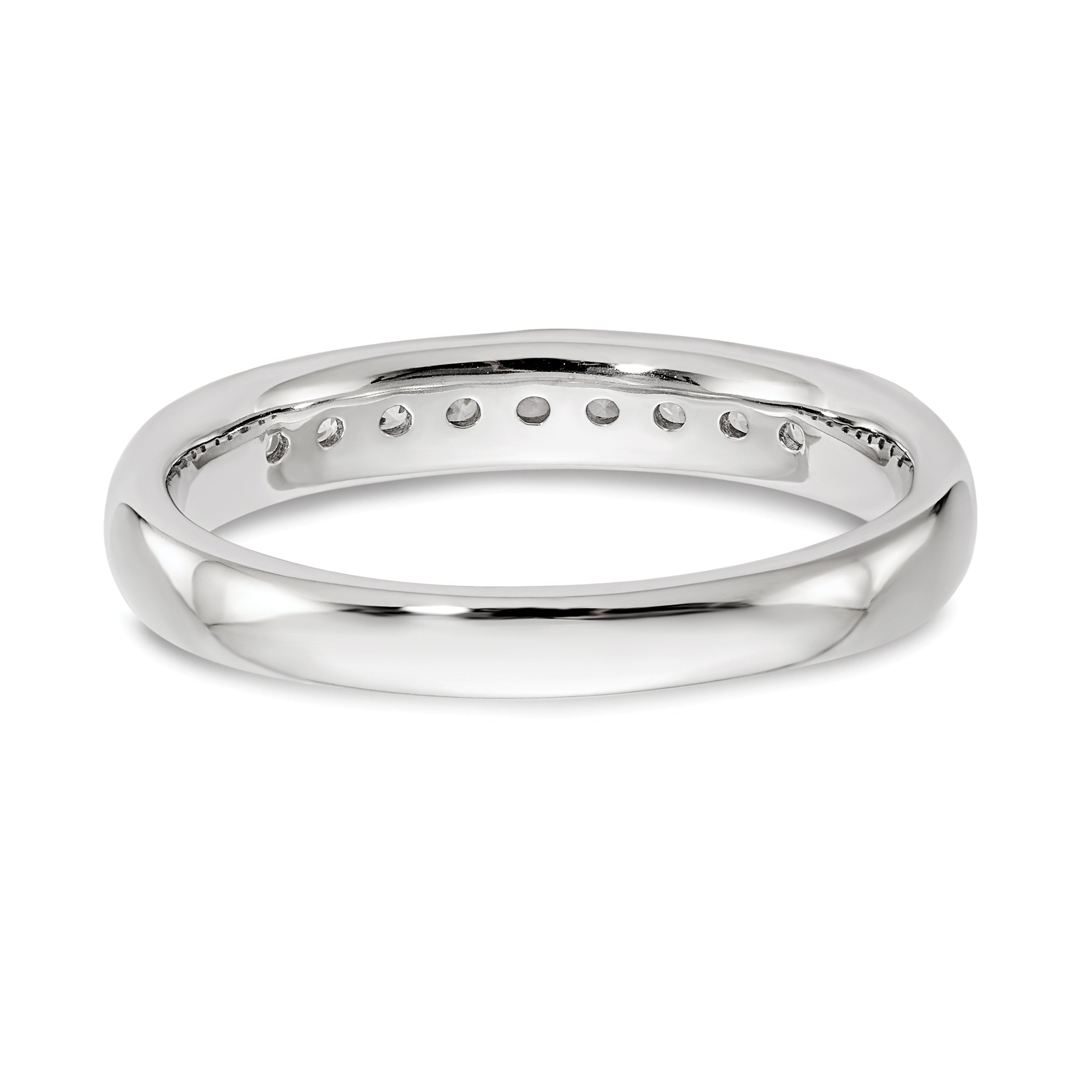 14K White Gold Lab Grown Diamond 9-Stone Channel Band