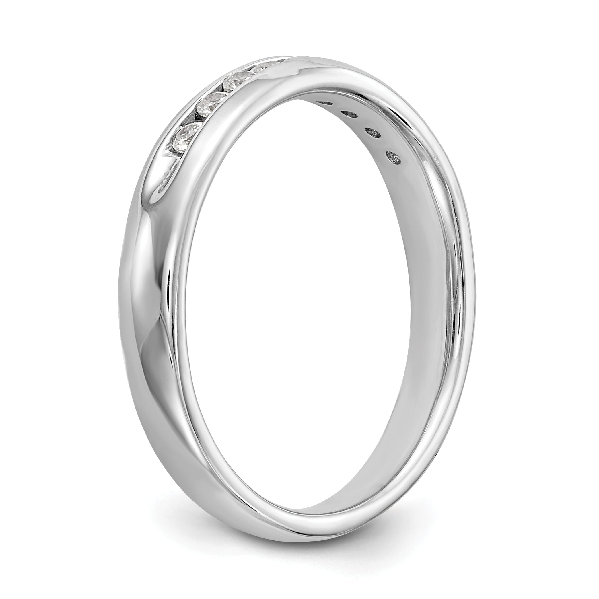 14K White Gold Lab Grown Diamond 9-Stone Channel Band