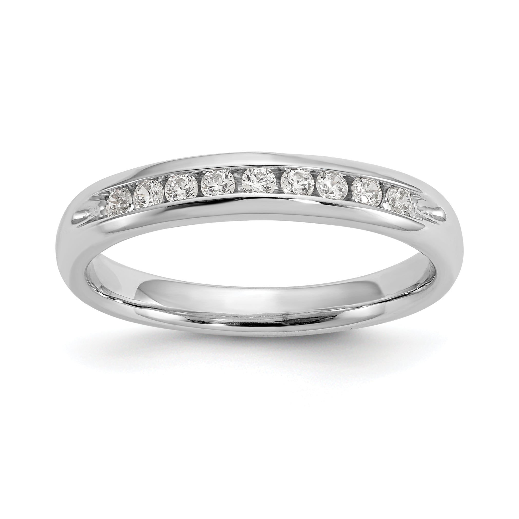 14K White Gold Lab Grown Diamond 9-Stone Channel Band