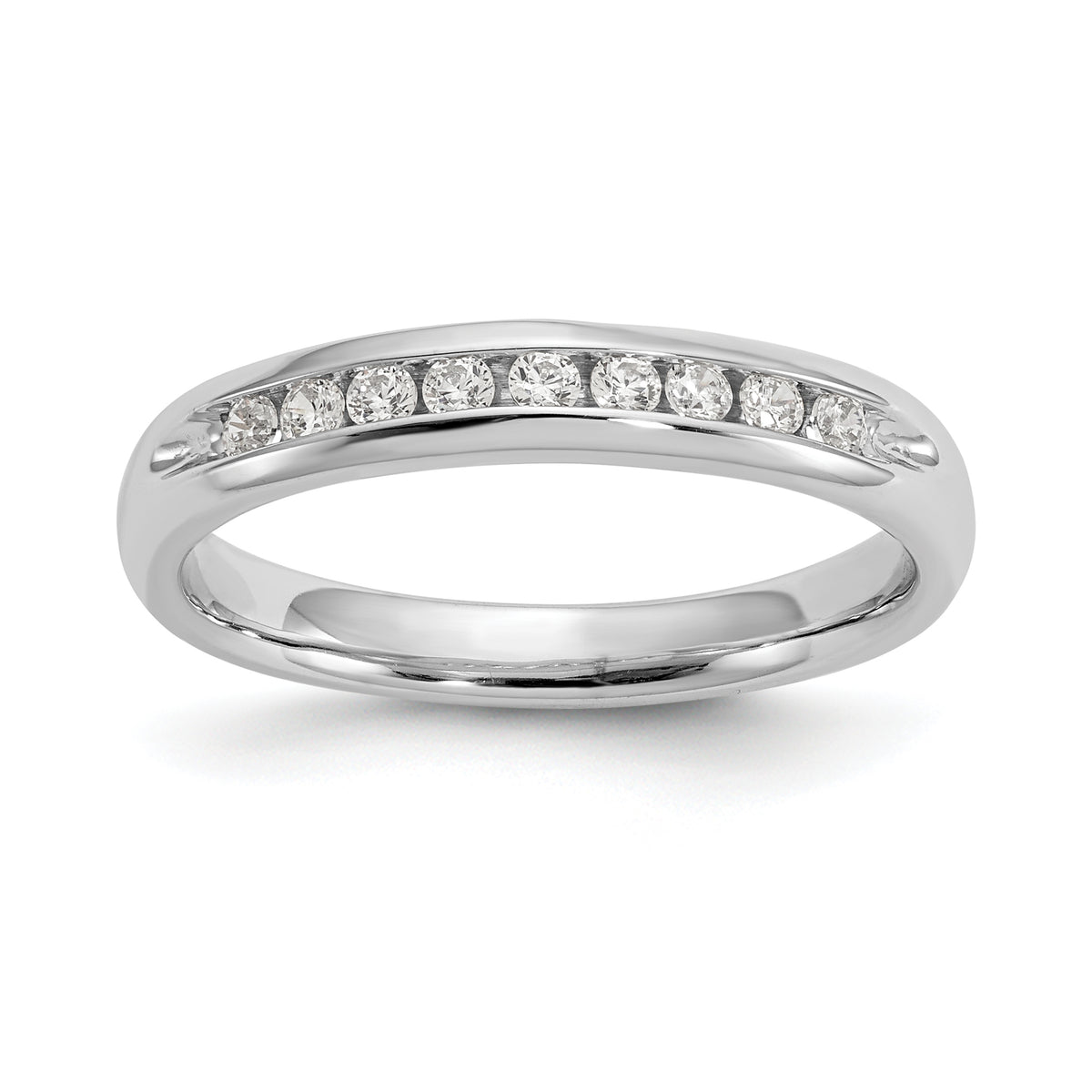 14K White Gold Lab Grown Diamond 9-Stone Channel Band