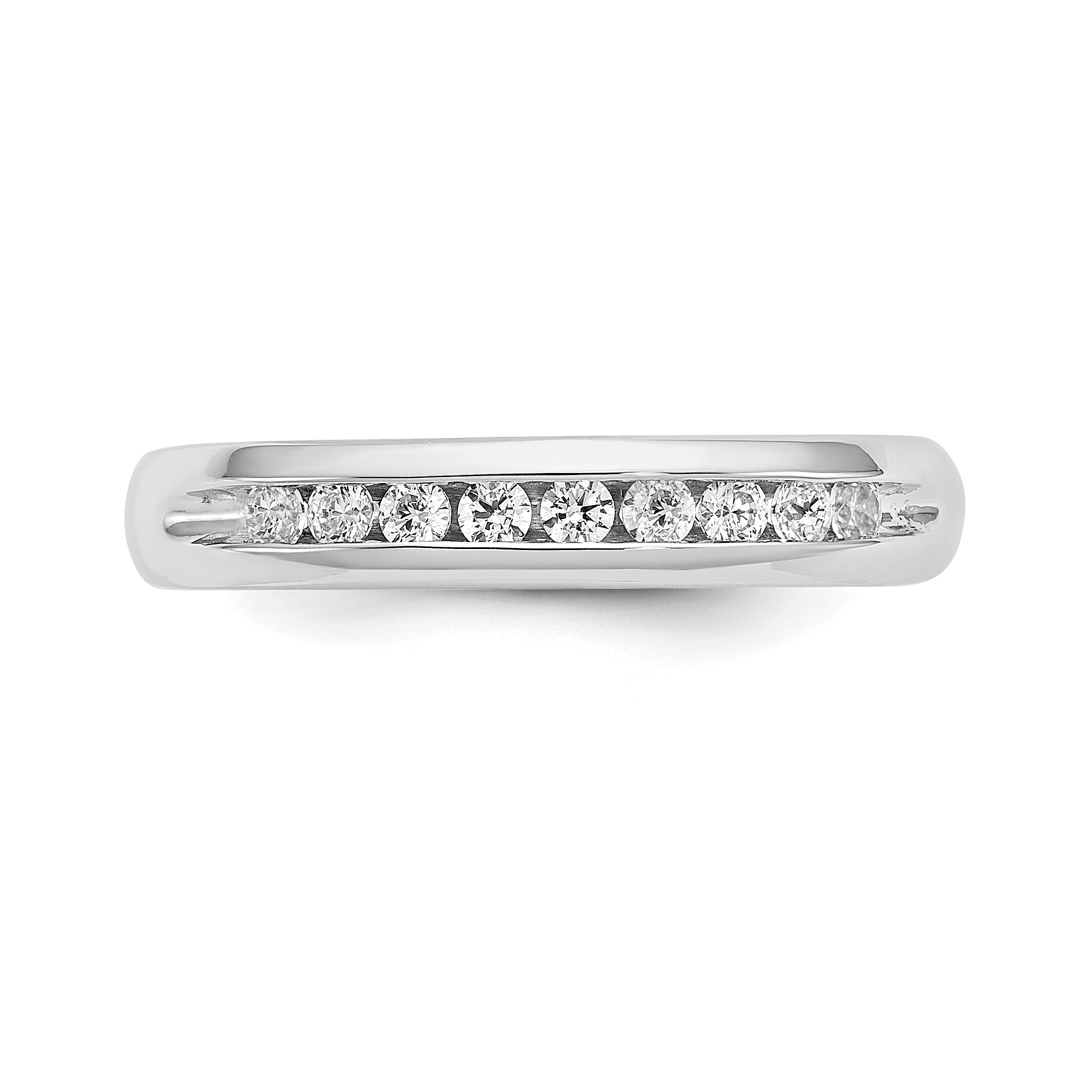 14K White Gold Lab Grown Diamond 9-Stone Channel Band