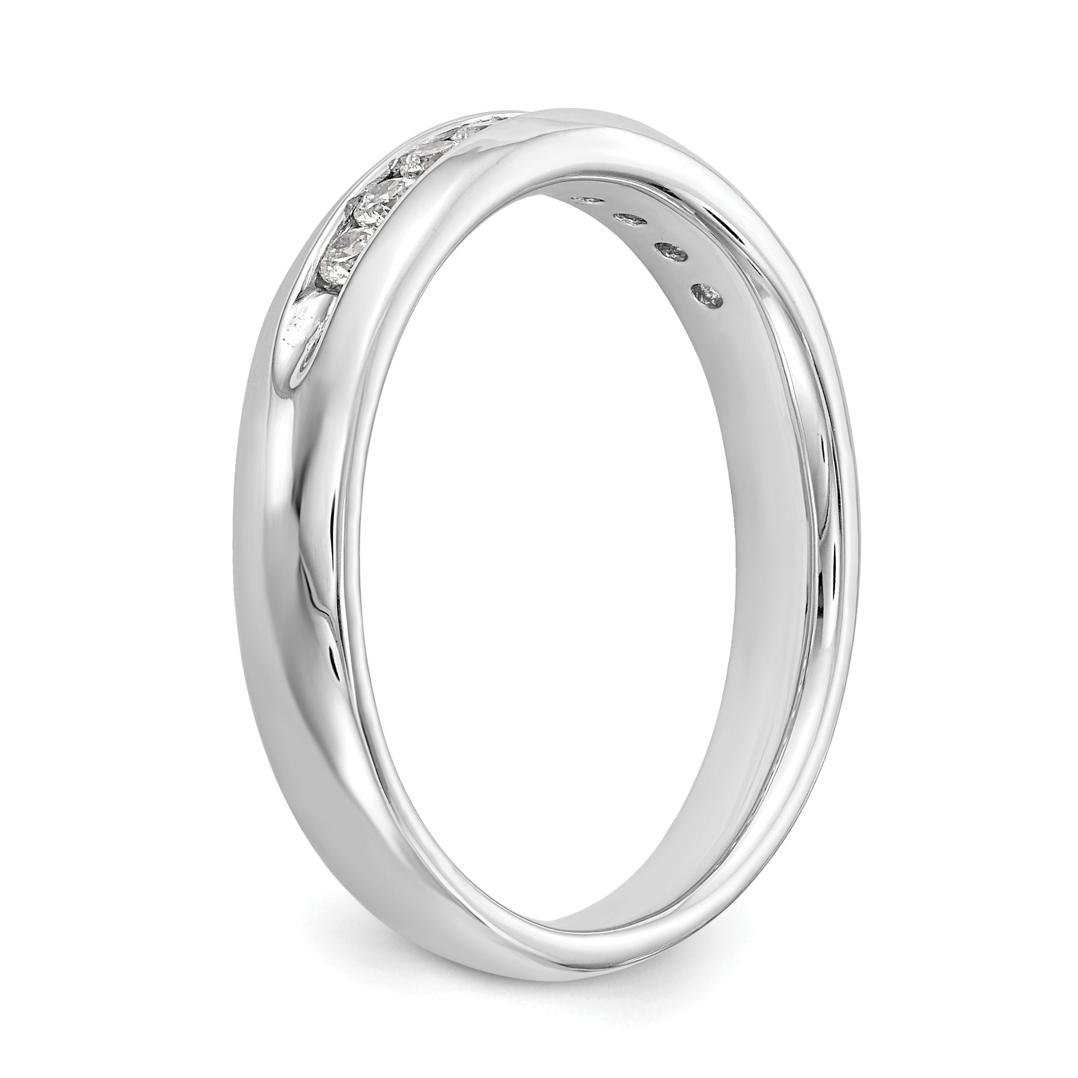 14K White Gold Lab Grown Diamond 9-Stone Channel Band