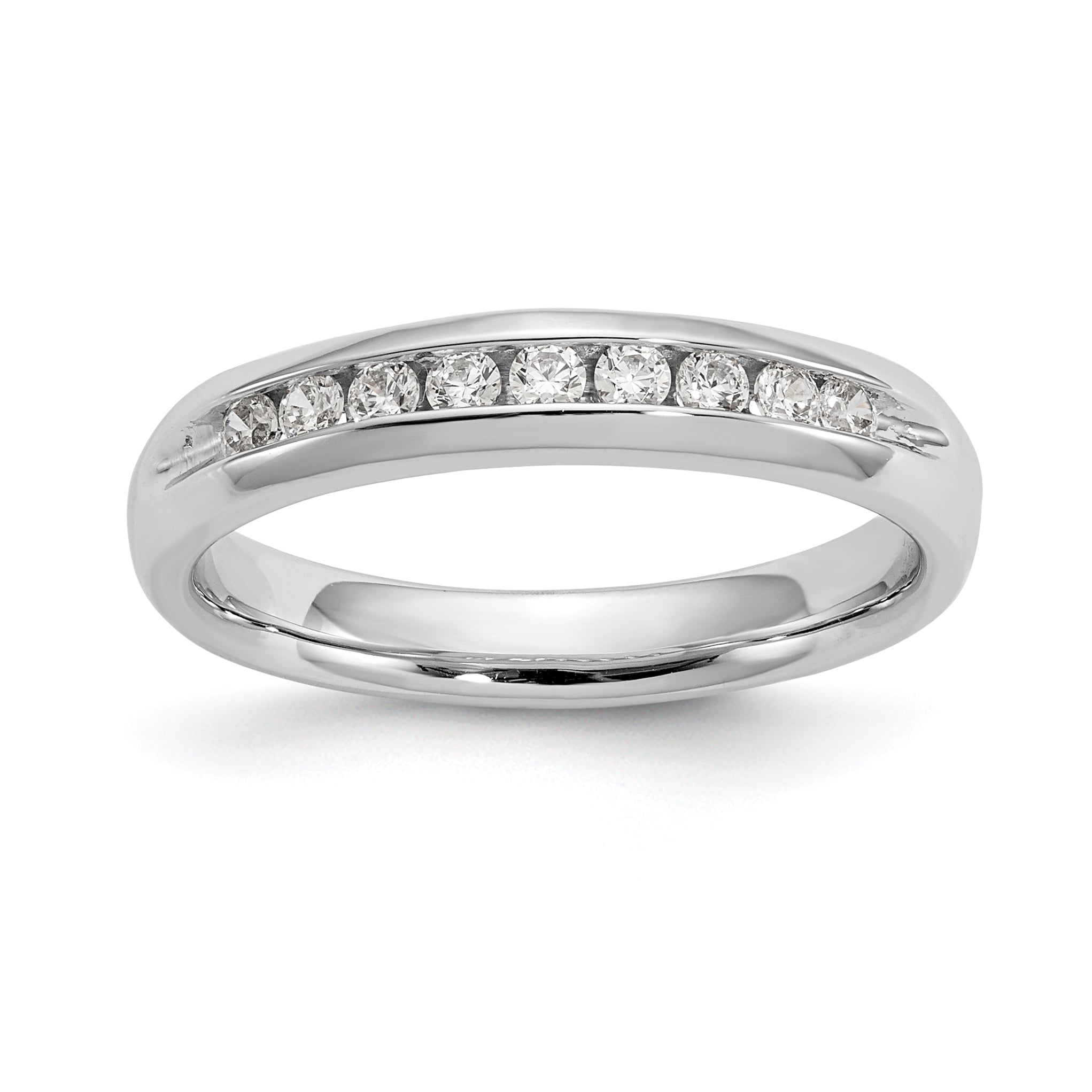 14K White Gold Lab Grown Diamond 9-Stone Channel Band