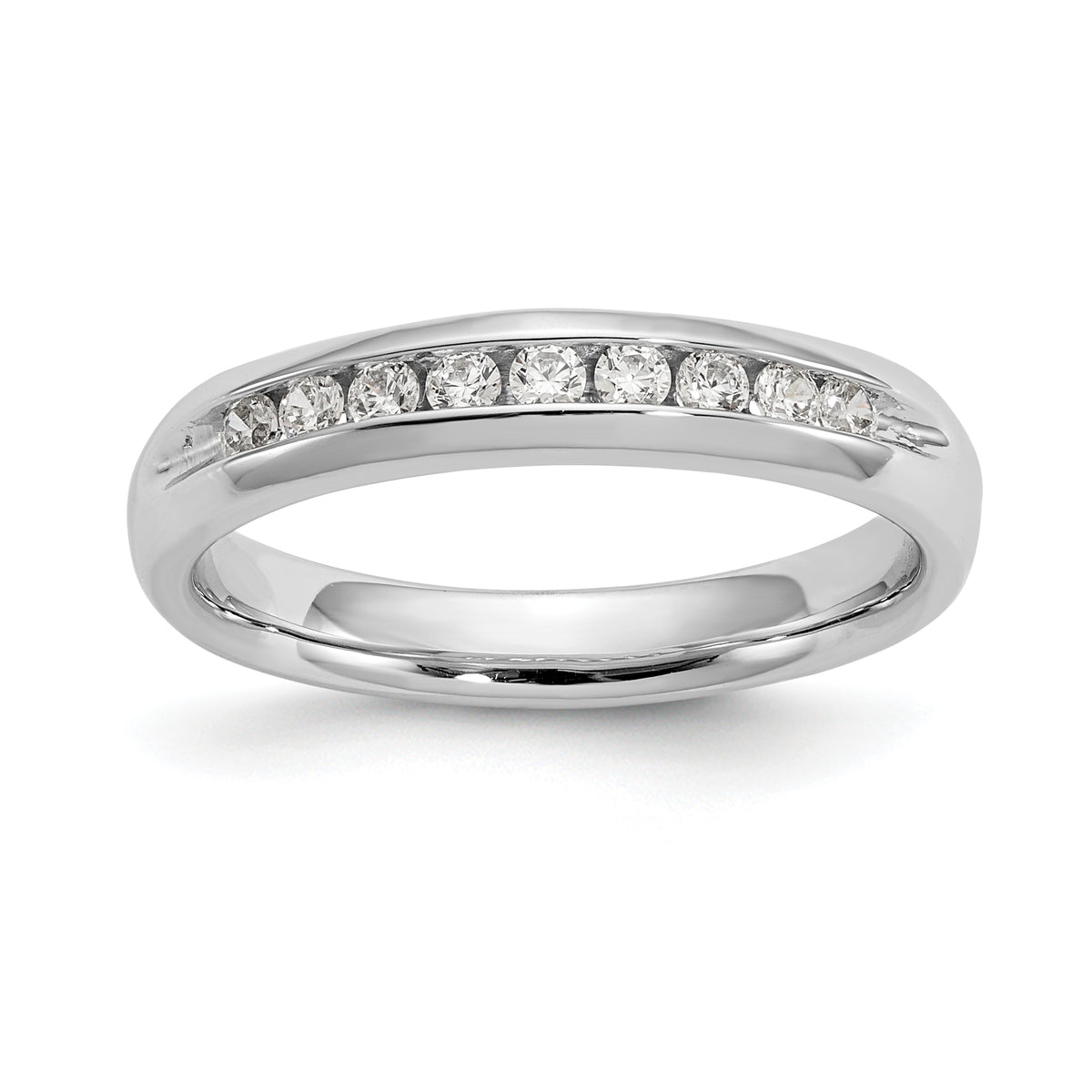 14K White Gold Lab Grown Diamond 9-Stone Channel Band