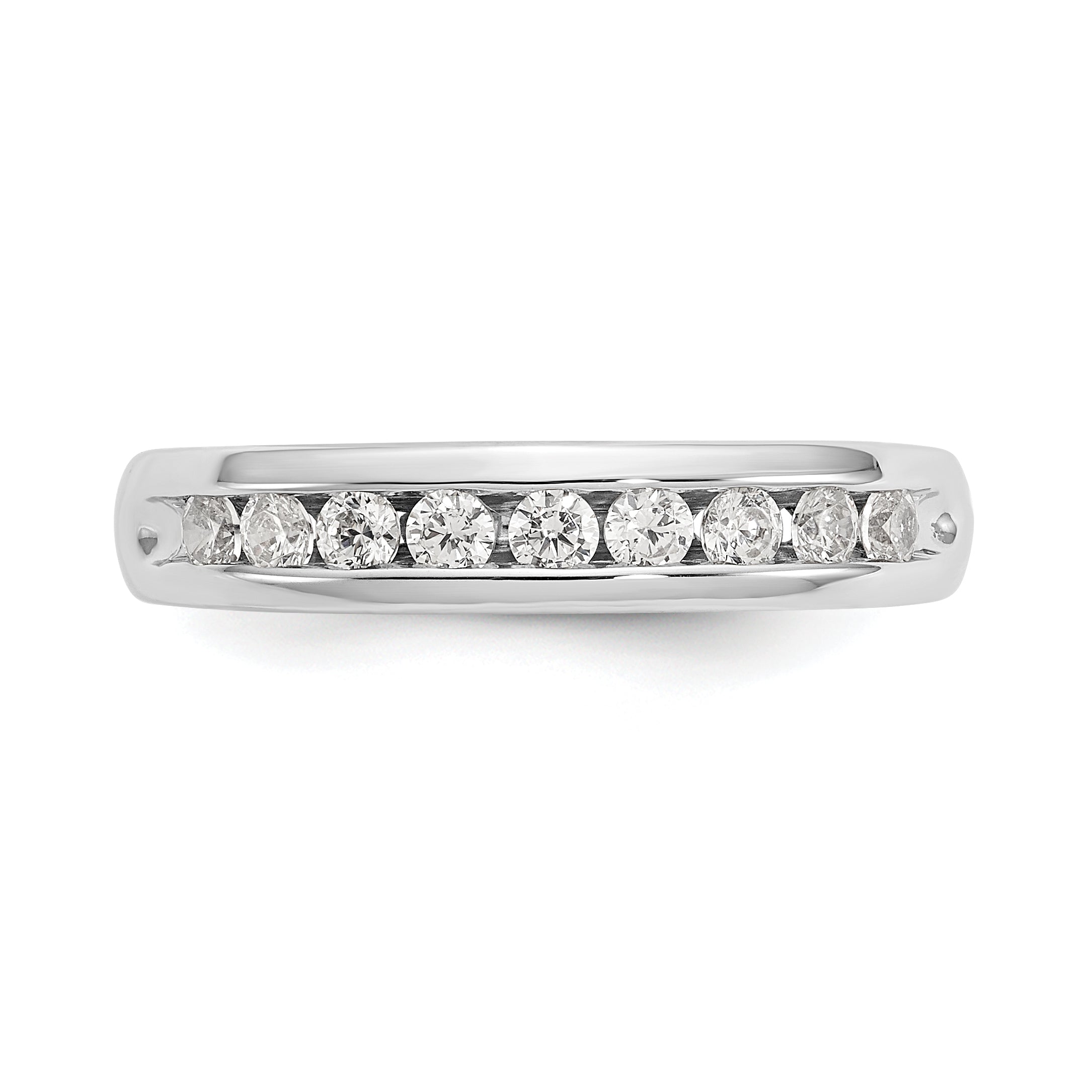 14K White Gold Lab Grown Diamond 9-Stone Channel Band