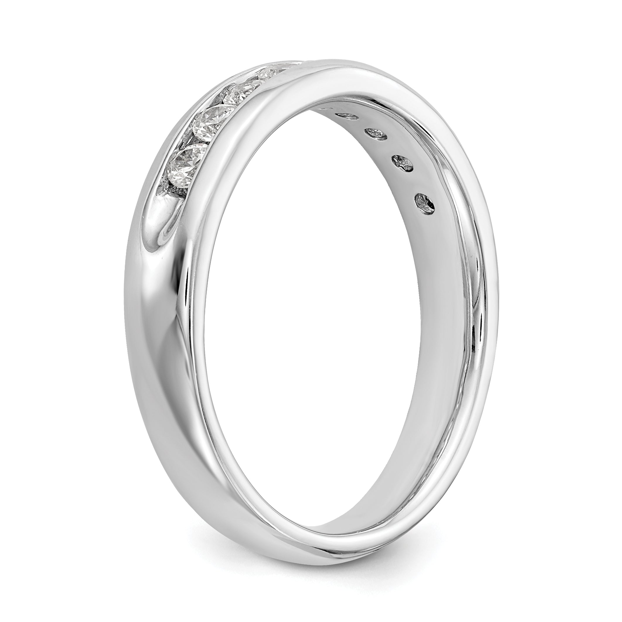 14K White Gold Lab Grown Diamond 9-Stone Channel Band