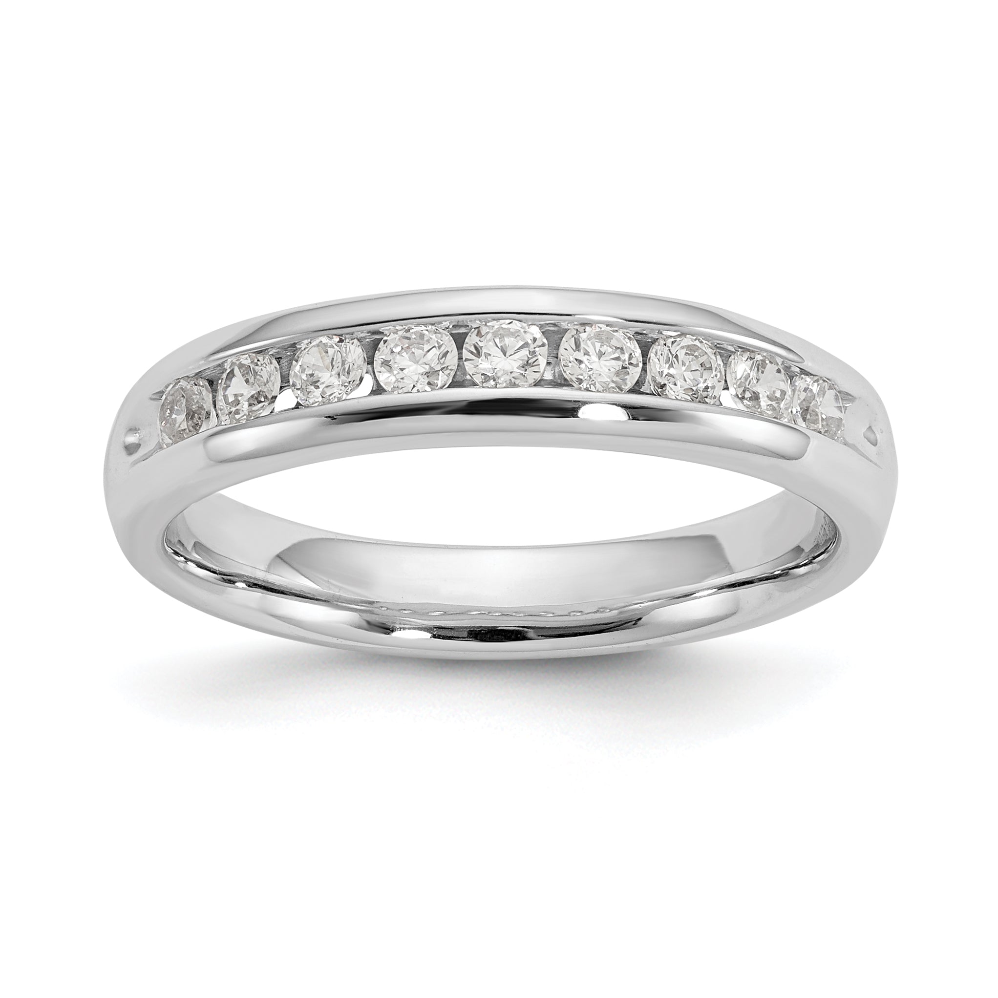 14K White Gold Lab Grown Diamond 9-Stone Channel Band