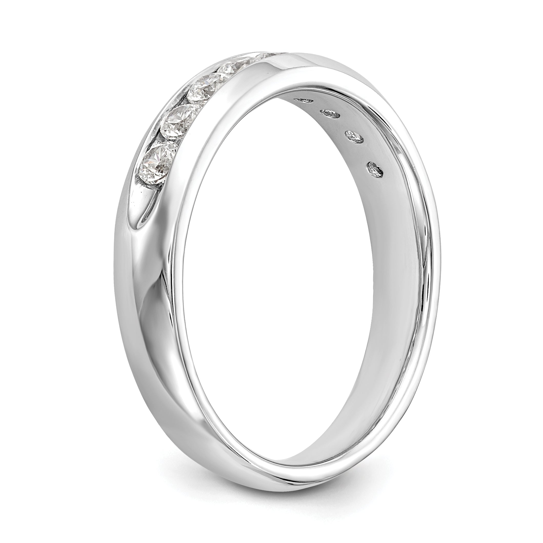 14K White Gold Lab Grown Diamond 9-Stone Channel Band