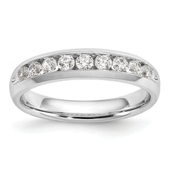 14K White Gold Lab Grown Diamond 9-Stone Channel Band