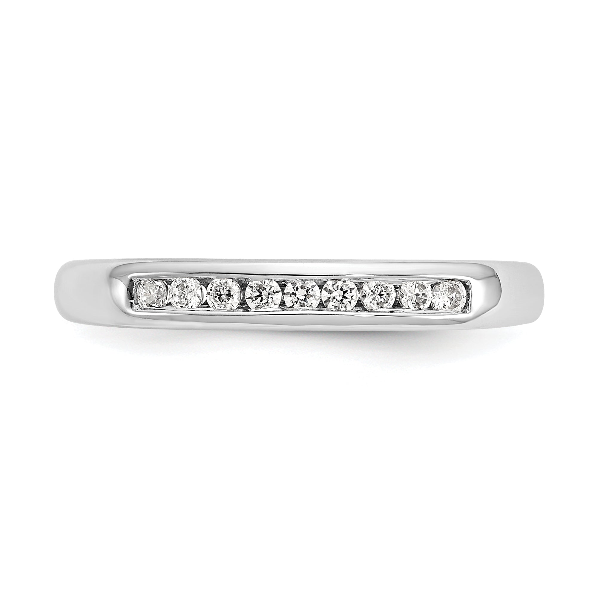 14K White Gold Lab Grown Diamond 9-Stone Channel Band