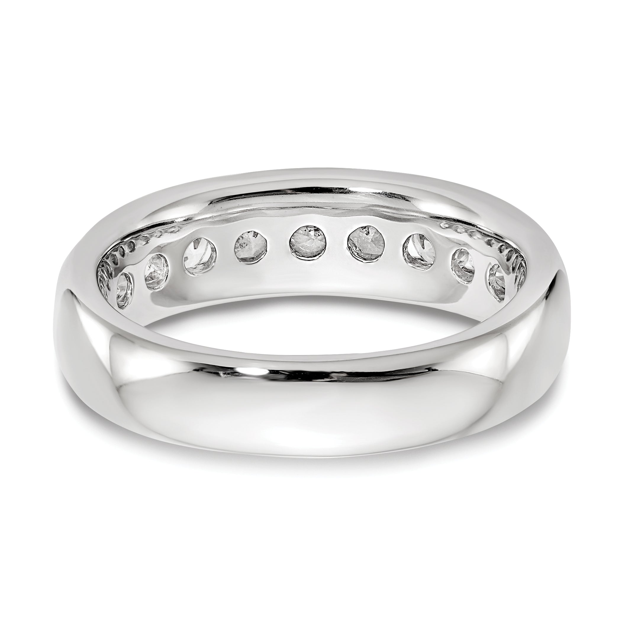 14K White Gold Lab Grown Diamond 9-Stone Channel Band