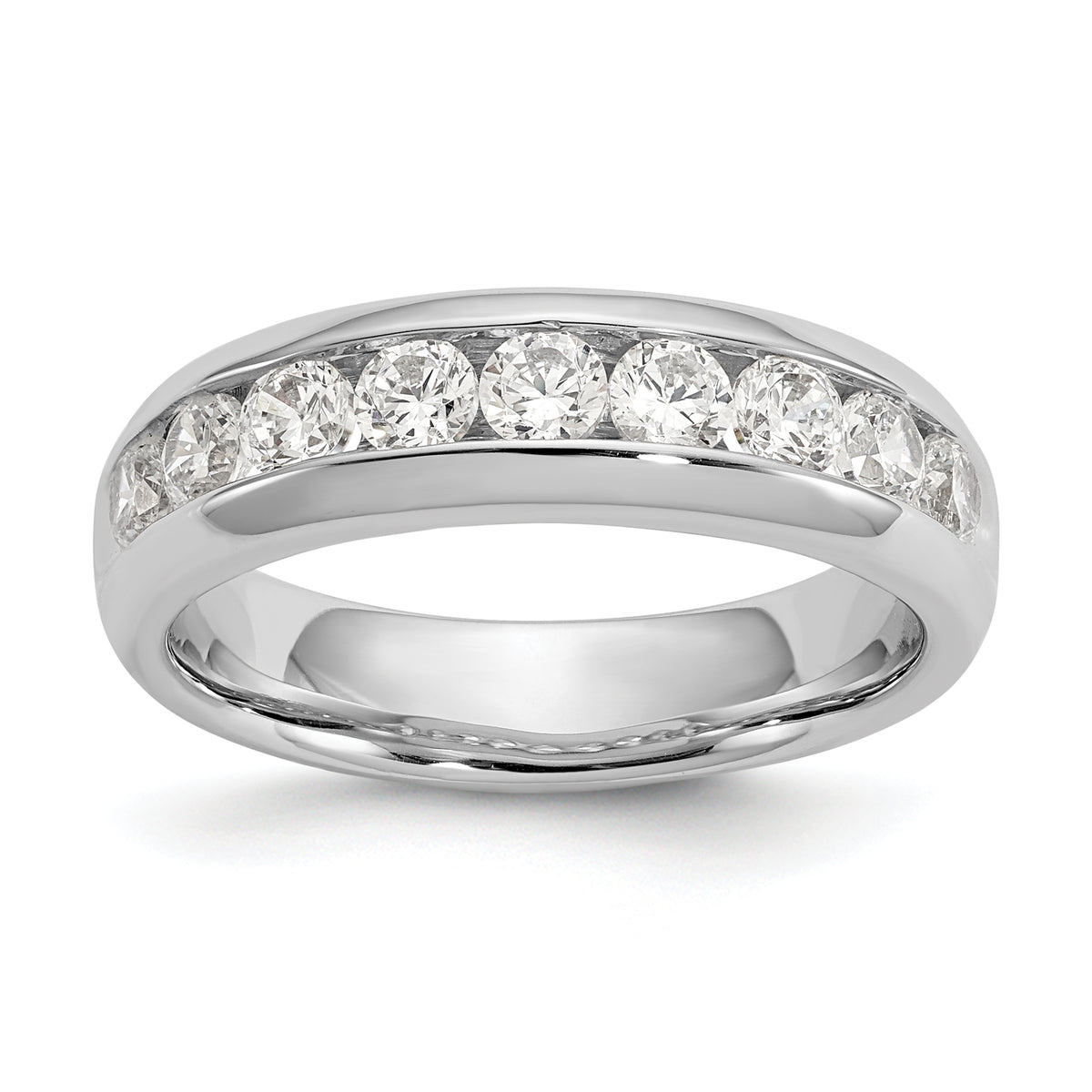 14K White Gold Lab Grown Diamond 9-Stone Channel Band