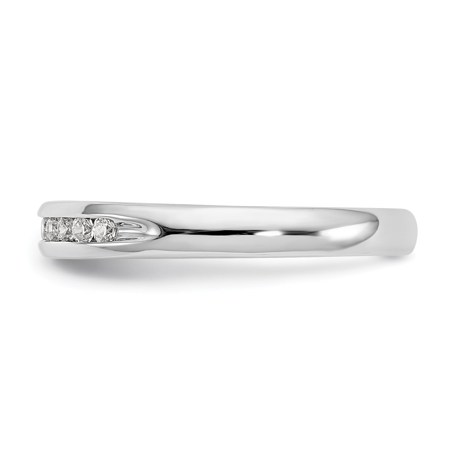 14K White Gold Lab Grown Diamond 11-Stone Channel Band