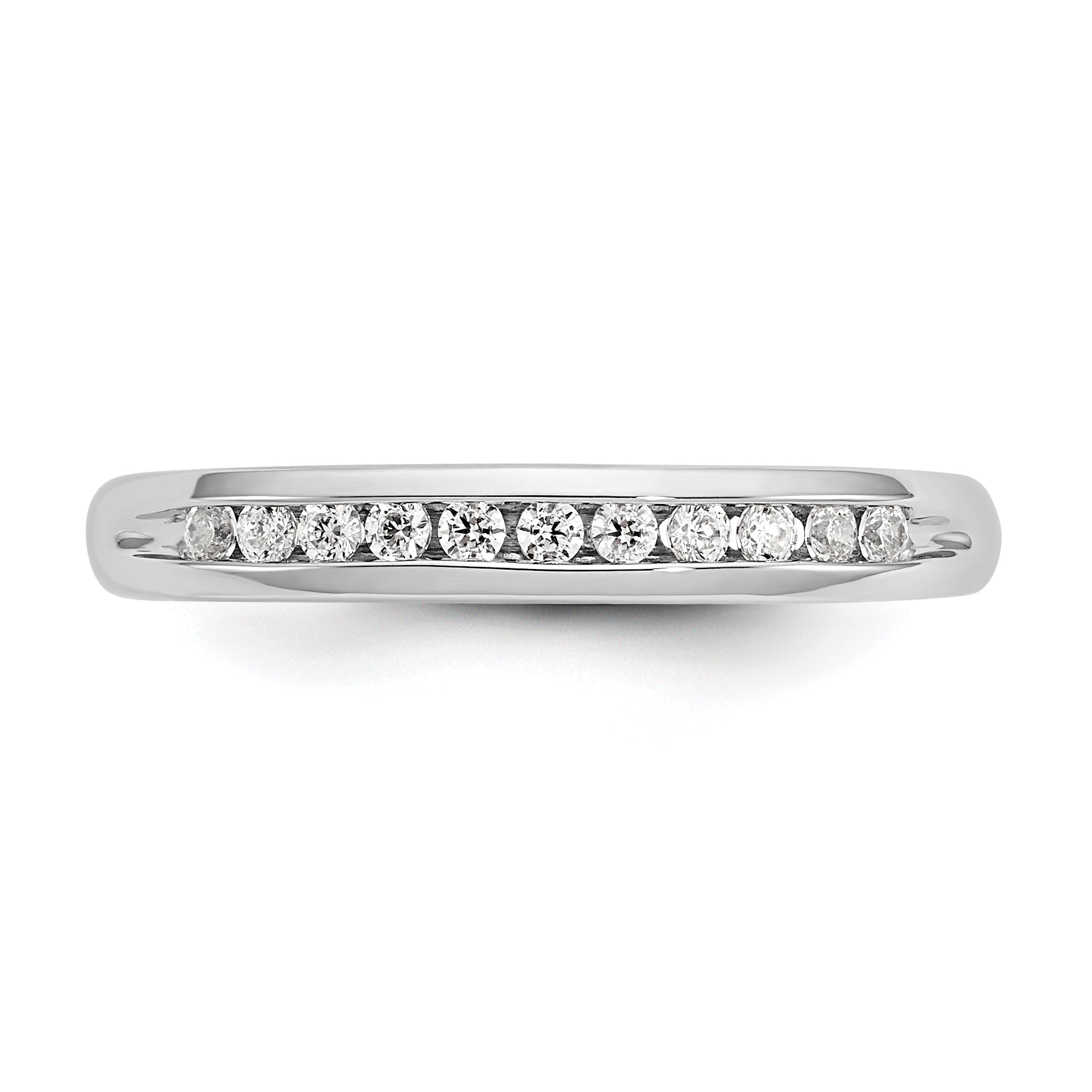 14K White Gold Lab Grown Diamond 11-Stone Channel Band