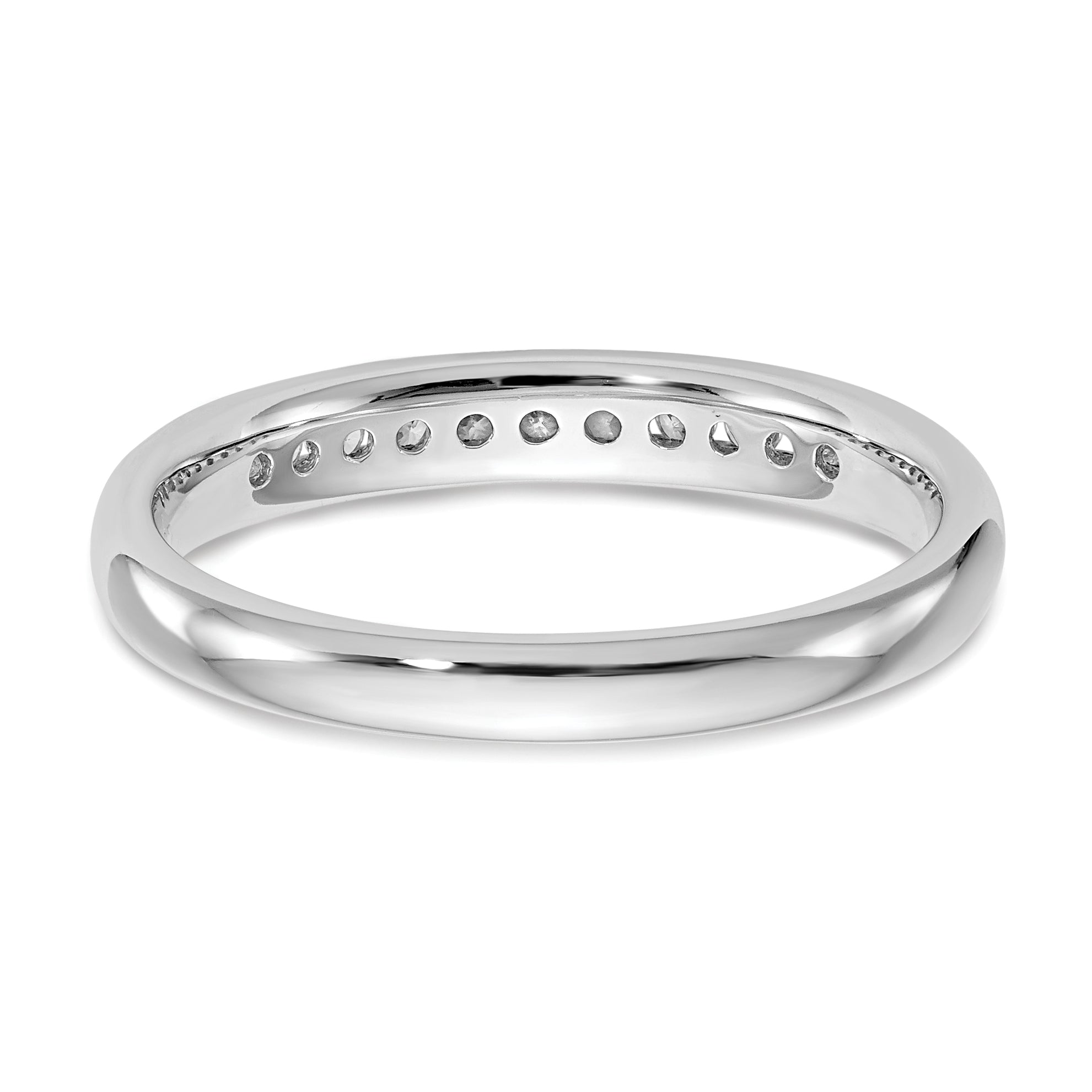 14K White Gold Lab Grown Diamond 11-Stone Channel Band