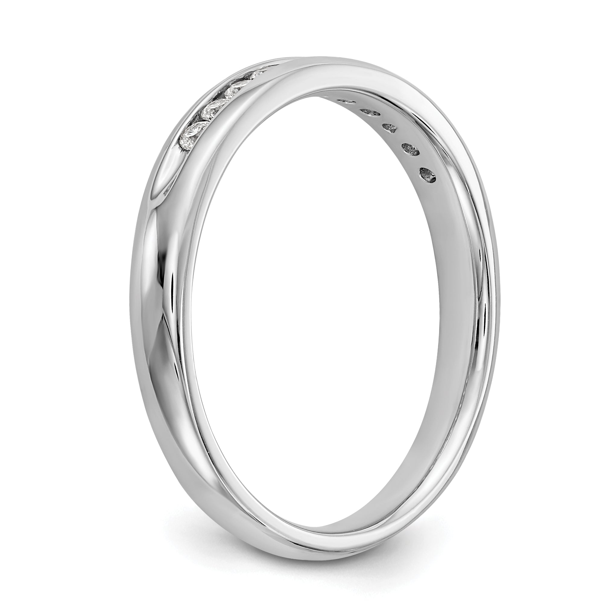 14K White Gold Lab Grown Diamond 11-Stone Channel Band