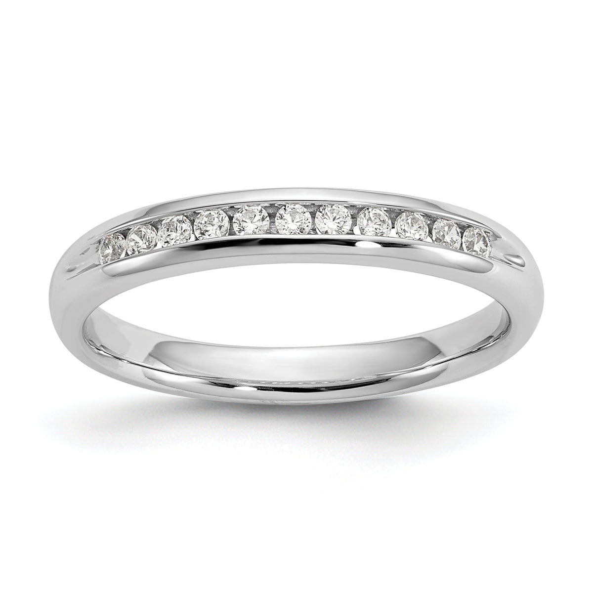 14K White Gold Lab Grown Diamond 11-Stone Channel Band