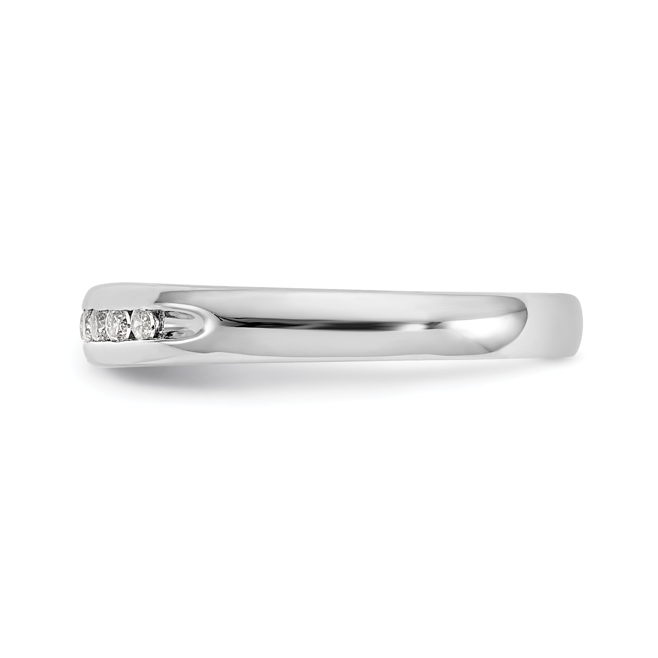 14K White Gold Lab Grown Diamond 11-Stone Channel Band