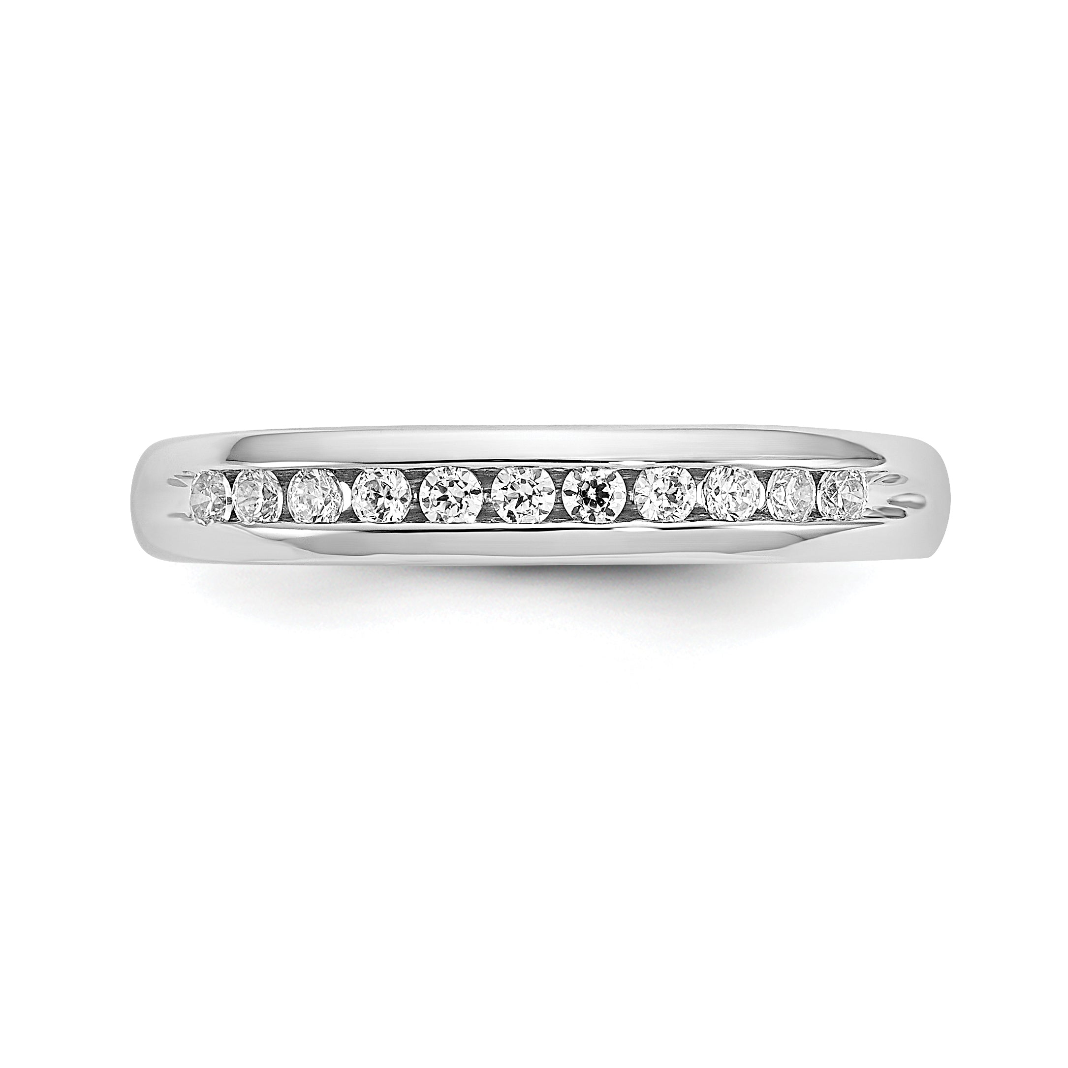 14K White Gold Lab Grown Diamond 11-Stone Channel Band