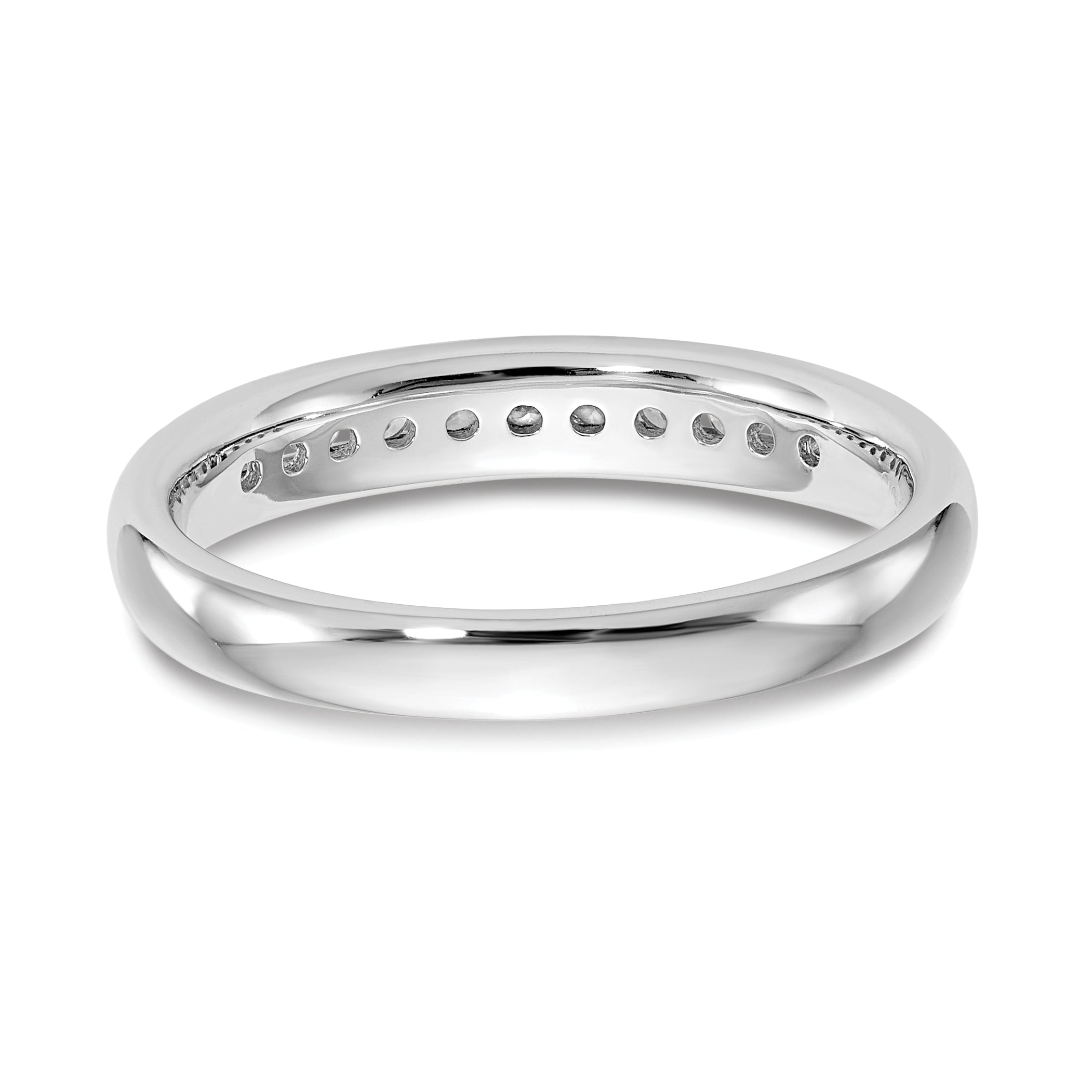 14K White Gold Lab Grown Diamond 11-Stone Channel Band