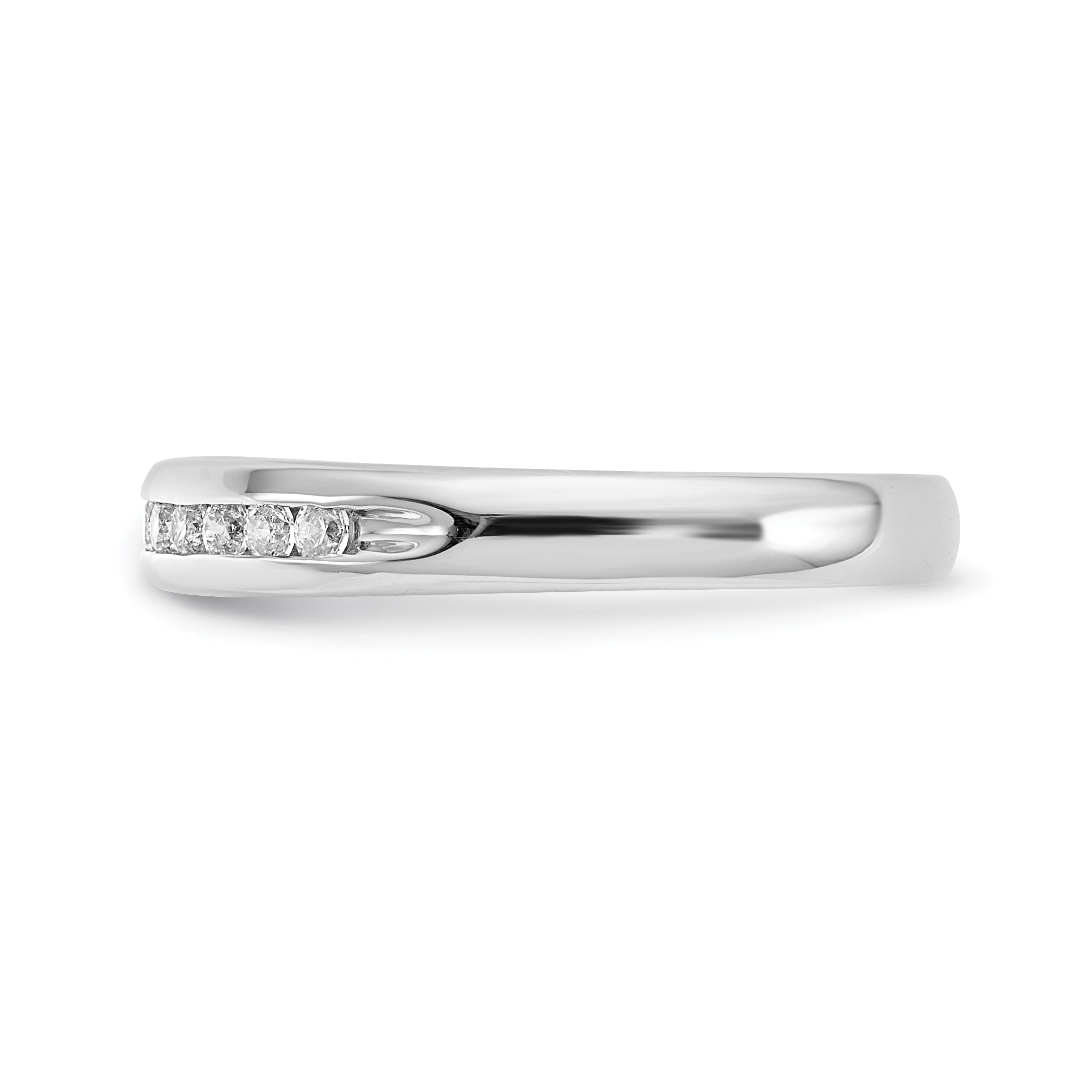 14K White Gold Lab Grown Diamond 11-Stone Channel Band