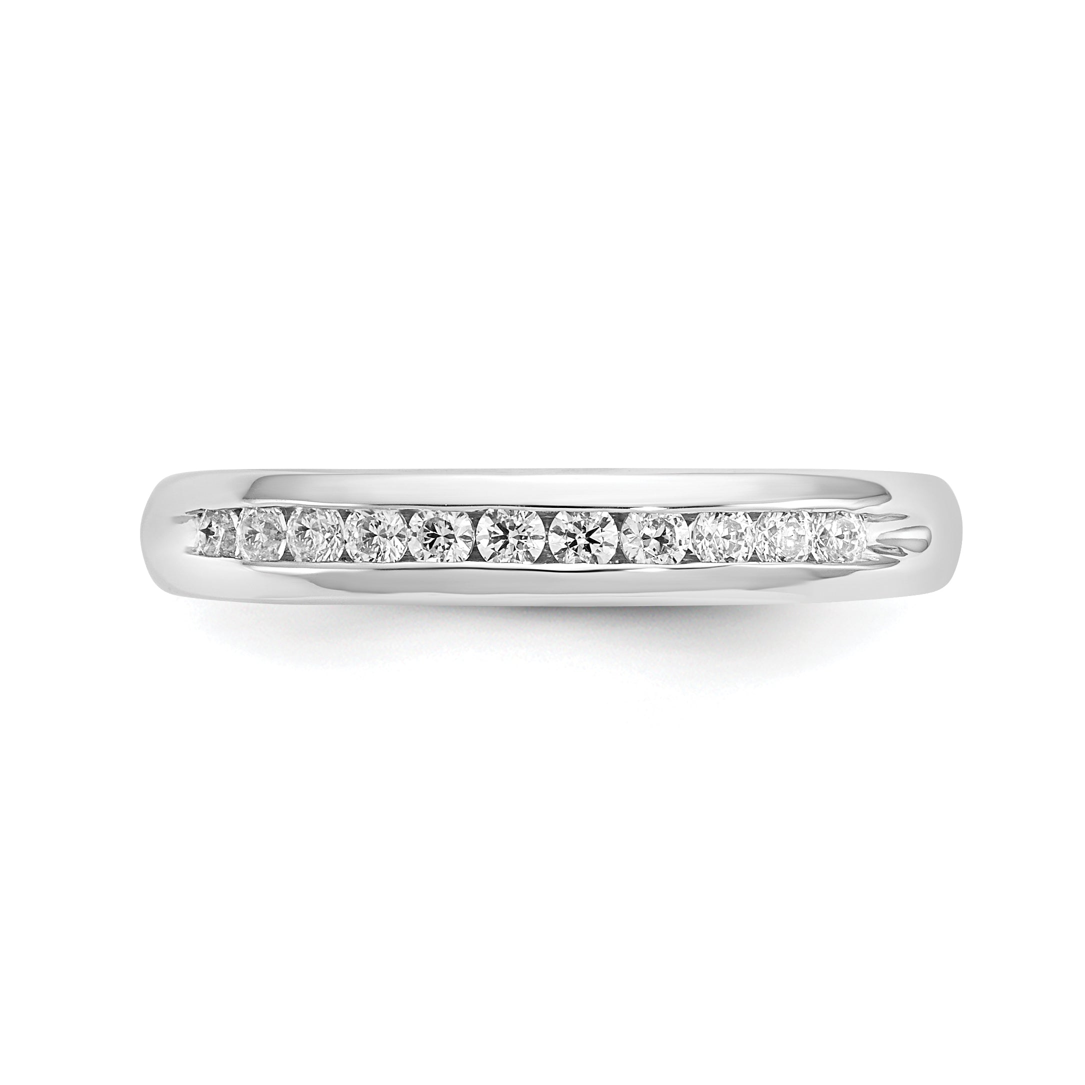 14K White Gold Lab Grown Diamond 11-Stone Channel Band