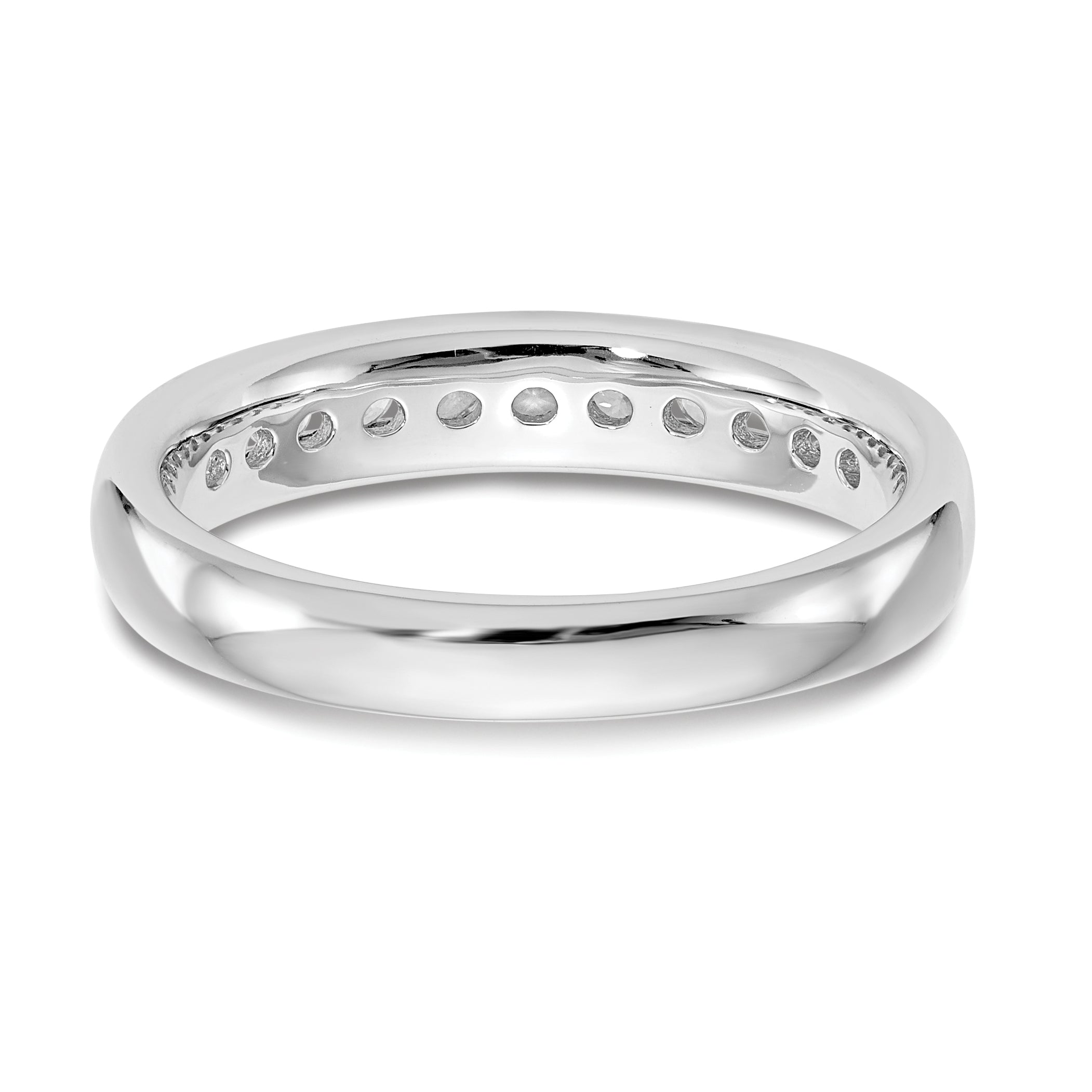 14K White Gold Lab Grown Diamond 11-Stone Channel Band